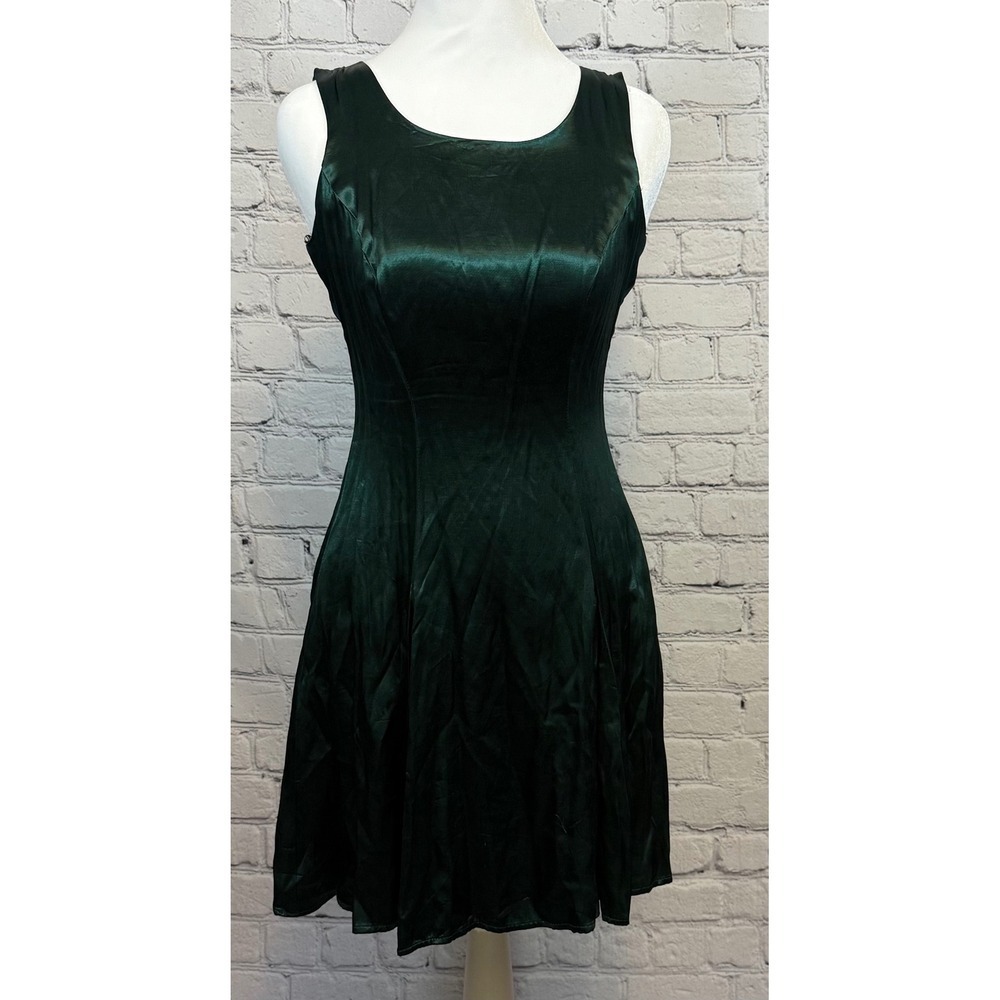 Be Smart Green Dress Sleeveless Fit and Flare Corset Back Size 3/4